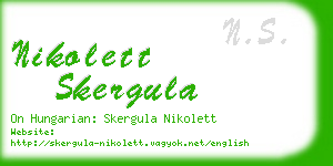 nikolett skergula business card